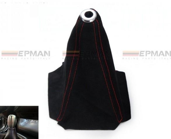 картинка Универсальный чехол кпп искусственная замша, красная строчка магазин  StreetTuning 