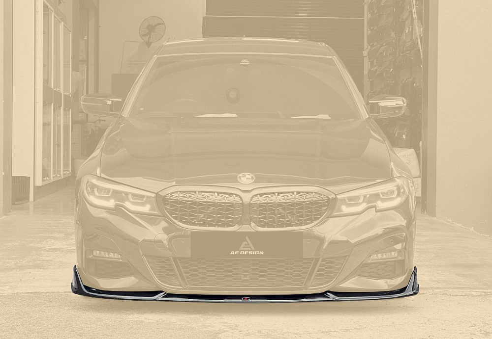 картинка Сплиттер (губа) на передний бампер для BMW G20 330i M34, черный глянец от магазина  StreetTuning
