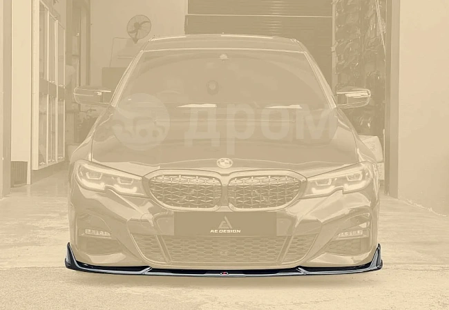 картинка Сплиттер (губа) на передний бампер для BMW G20 330i LCI, черный глянец магазин  StreetTuning 