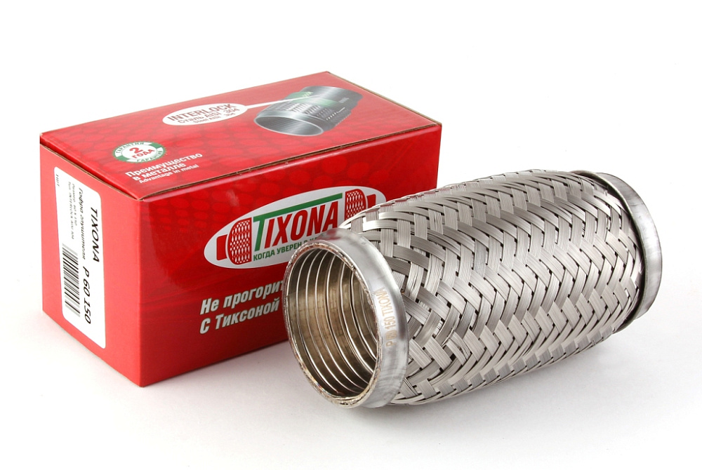 картинка Гофра глушителя Tixona (сталь 304 с внутренним металлорукавом) 60*150 от магазина  StreetTuning