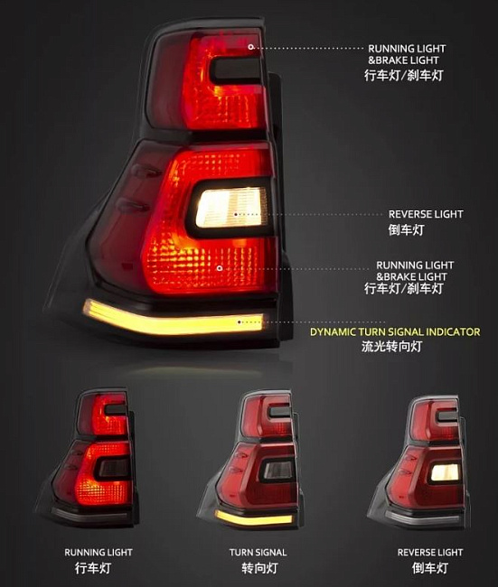 картинка Задние фары для Toyota Prado 2010-2016 магазин  StreetTuning 