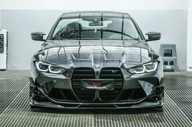 картинка Сплиттер (губа) на передний бампер для BMW G80 G82 G83 M3 M4 магазин  StreetTuning 