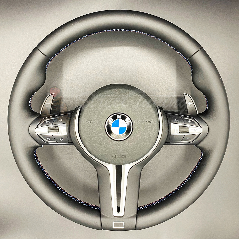 картинка Руль BMW E46/E39/E53/E46 с подушкой в стиле M3 F80, эко-кожа, без подогрева от магазина  StreetTuning