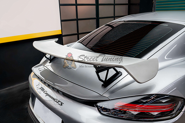 картинка Заднее антикрыло GT4 в сборе для Porsche Boxster 981/982 и Cayman 981C/982C магазин  StreetTuning 
