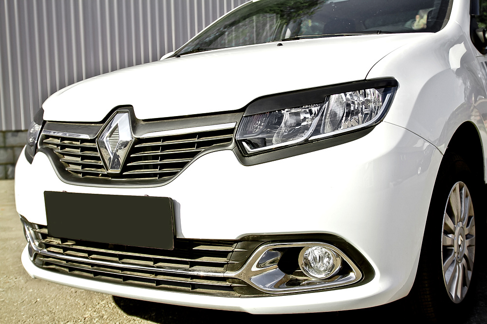 картинка Renault Logan II 2014—н.в. Накладки на передние фары (реснички) компл.-2 шт. от магазина  StreetTuning