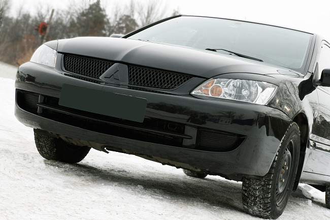 картинка Mitsubishi Lancer IX 2005—2007 Накладки на передние фары (реснички) компл.-2 шт. Вариант 2 магазин  StreetTuning 