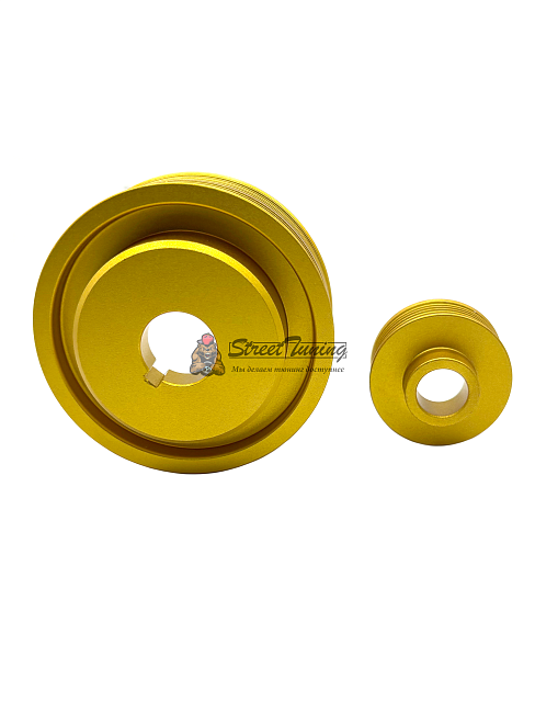 картинка Облегчённый underdrive комплект шкивов Subaru WRX 2.0 EJ20 - 2 шт, золотой магазин  StreetTuning 